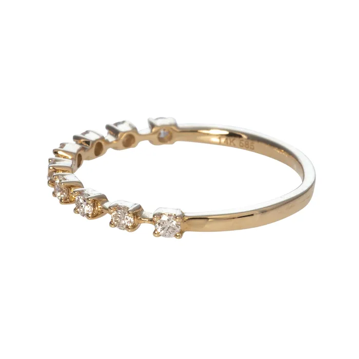 Diamond Bar Spaced 14K Yellow Gold Halfway Band Croghans Rings