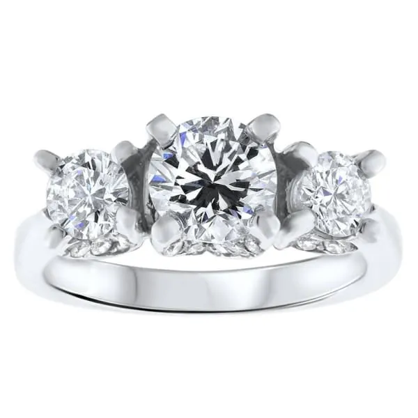 Diamond Source NYC 3 Stone Diamond Engagement Ring Set in 14K White Gold 258ct tw Round Brilliant Clarity Enhanced Diamonds Rings Diamond Source NYC 3 Stone Diamond Engagement Ring Set in 14K White Gold 258ct tw Round Brilliant Clarity Enhanced Diamonds Rings