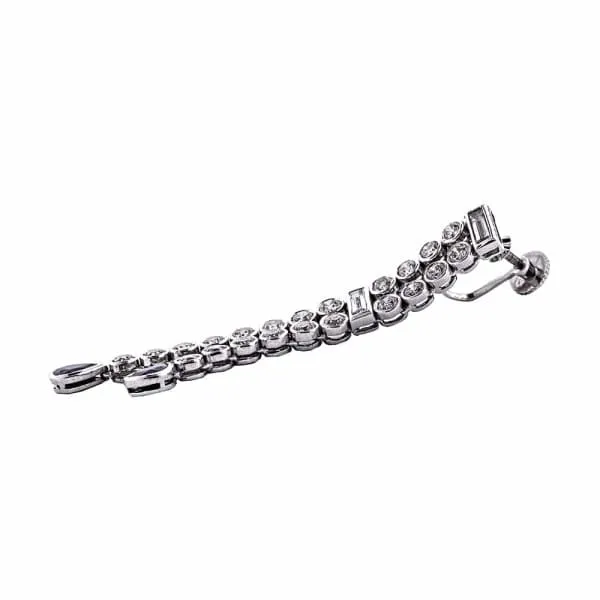 Diamond Source NYC Earrings Gorgeous 14k white gold diamond and sapphire long earrings EAR 174100