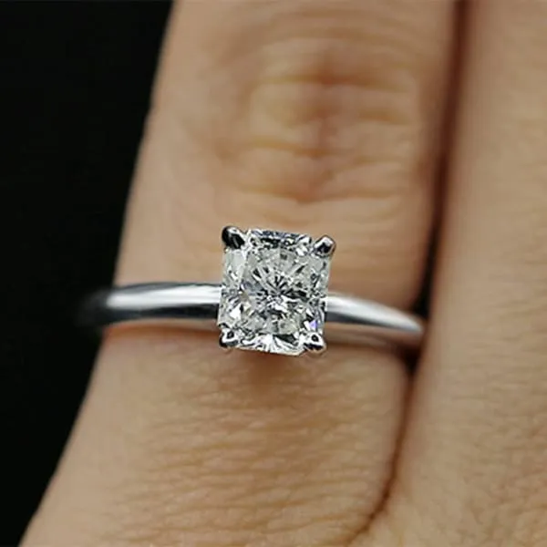 Diamond Source NYC Rings Diamond Solitaire Engagement Ring Set in 14K White Gold 100ct tw Cushion Cut Clarity Enhanced Diamond Diamond Source NYC Rings Diamond Solitaire Engagement Ring Set in 14K White Gold 100ct tw Cushion Cut Clarity Enhanced Diamond