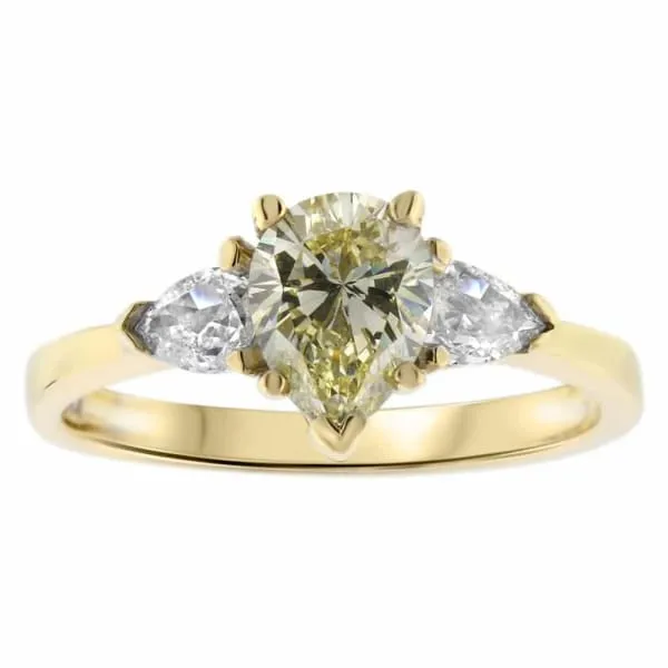 Diamond Source NYC Rings Fancy Yellow Diamond Ring Set in 14K Yellow Gold 138ct tw Pear Shape Natural Diamonds Diamond Source NYC Rings Fancy Yellow Diamond Ring Set in 14K Yellow Gold 138ct tw Pear Shape Natural Diamonds