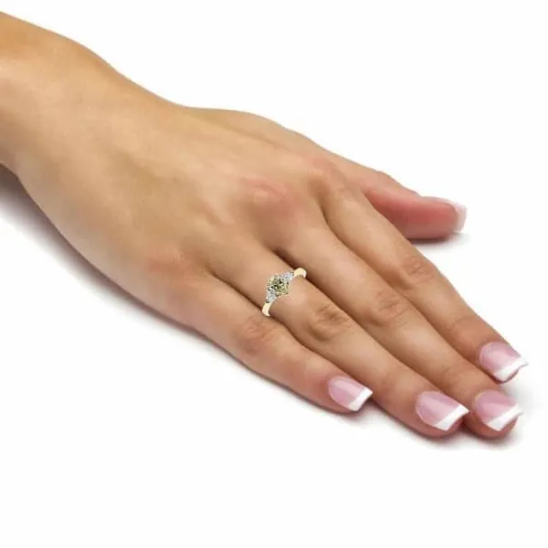 Diamond Source NYC Rings Fancy Yellow Diamond Ring Set in 14K Yellow Gold 138ct tw Pear Shape Natural Diamonds