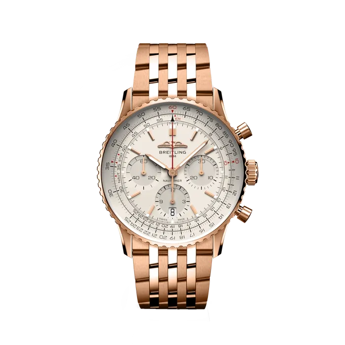Earrings Breitling Breitling Navitimer B01 Chronograph 41 18K Silver Dial Earrings Breitling Breitling Navitimer B01 Chronograph 41 18K Silver Dial