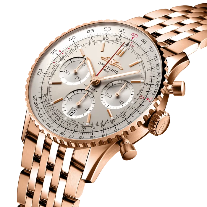 Earrings Breitling Breitling Navitimer B01 Chronograph 41 18K Silver Dial