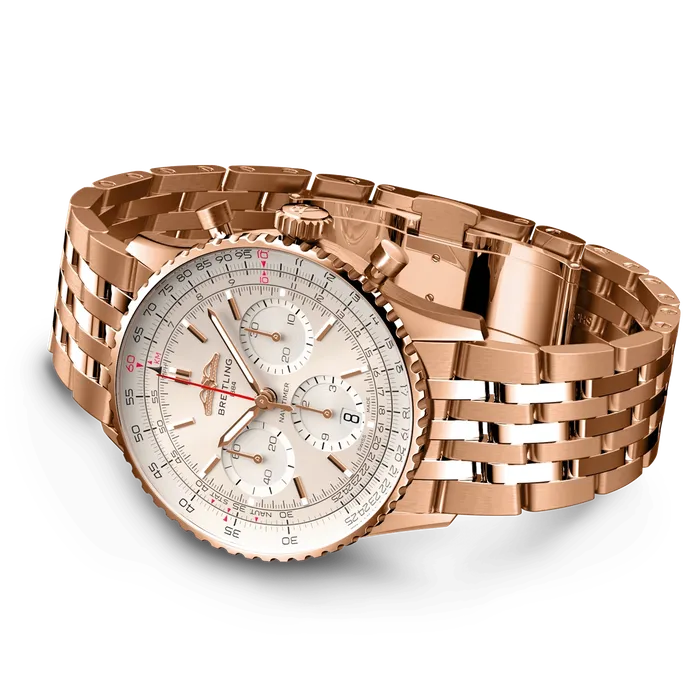 Earrings Breitling Breitling Navitimer B01 Chronograph 41 18K Silver Dial