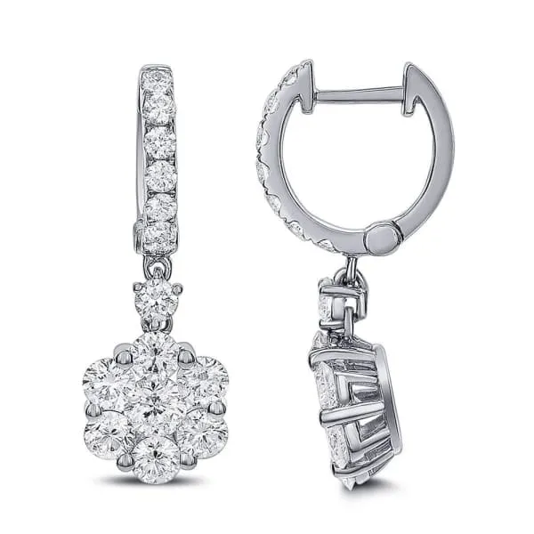 Earrings Diamond Source NYC 18k White Gold Flower Diamond Earrings 268ct AER13052 Earrings Diamond Source NYC 18k White Gold Flower Diamond Earrings 268ct AER13052