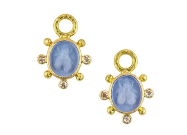 Earrings Elizabeth Locke Elizabeth Locke Cerulean Mosca Earring Charms