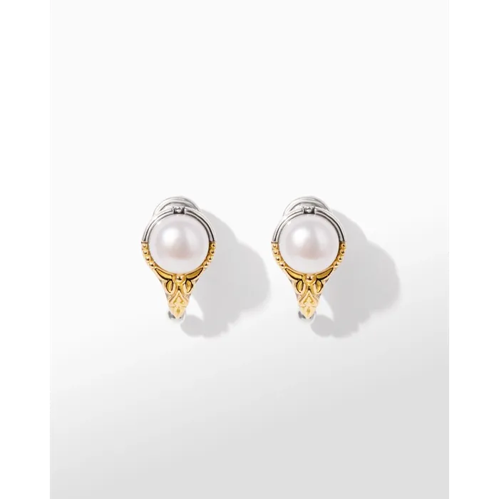 Earrings Konstantino Konstantino Muse Collection Silver and Gold Pearl Earrings Earrings Konstantino Konstantino Muse Collection Silver and Gold Pearl Earrings