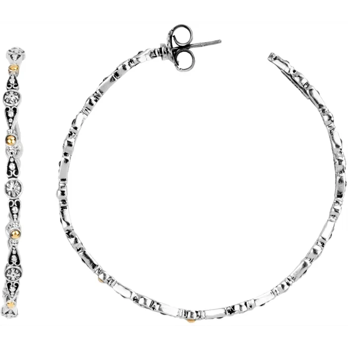Earrings Konstantino Konstantino Silver and 18K Gold Classics Large Dot Hoop Earrings Earrings Konstantino Konstantino Silver and 18K Gold Classics Large Dot Hoop Earrings