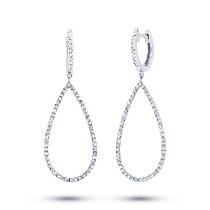 Earrings Meierotto Jewelers 14K White Gold Diamond Open Pear Shaped Dangle Earrings Earrings Meierotto Jewelers 14K White Gold Diamond Open Pear Shaped Dangle Earrings