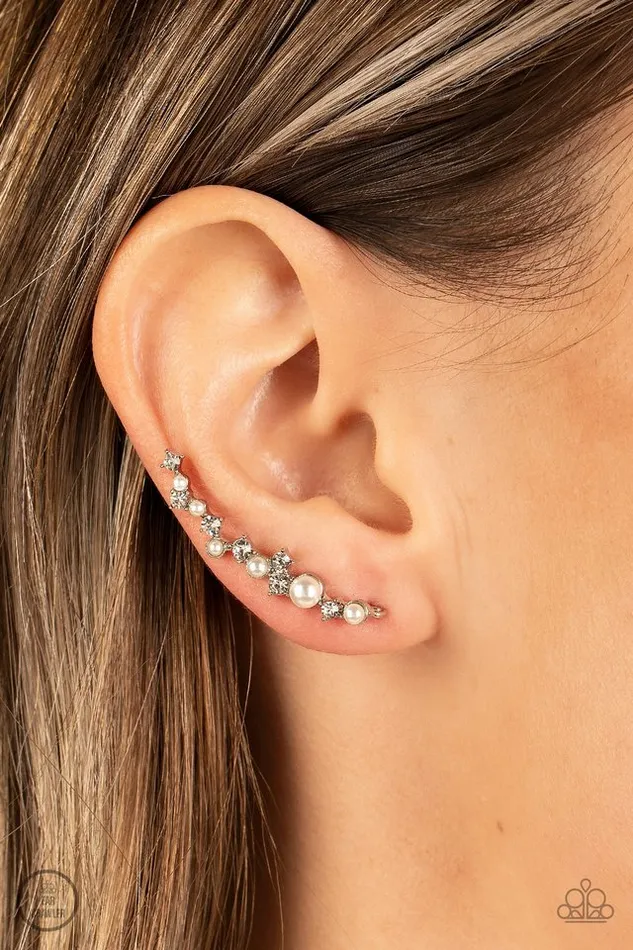 Earrings Paparazzi Earring Couture Crawl White Paparazzi Jewelry