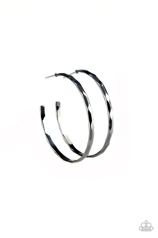 Earrings Paparazzi Earring Geo Edge Black Paparazzi Jewelry