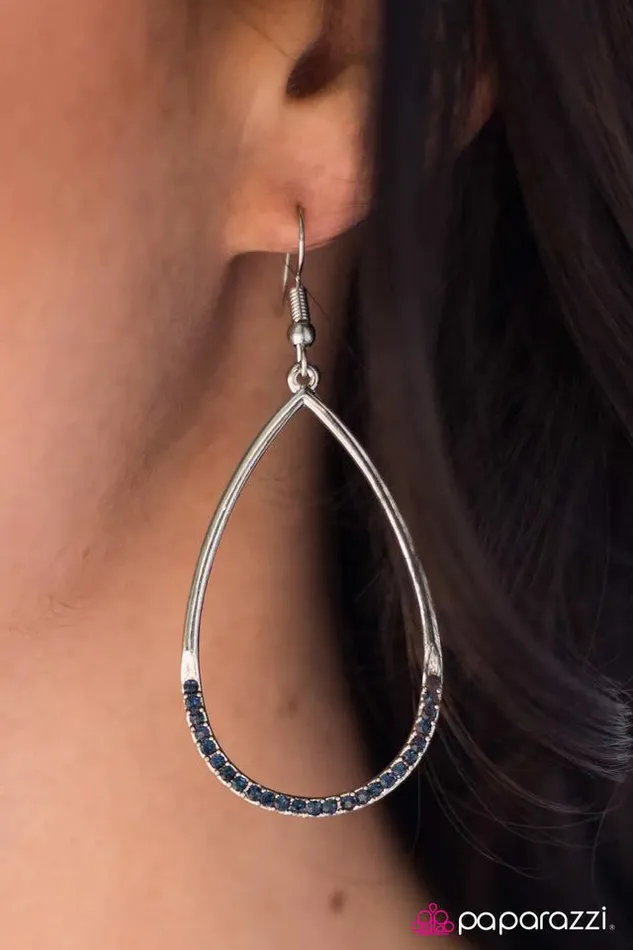 Earrings Paparazzi Earring Its Raining GLITTER Blue Paparazzi Jewelry