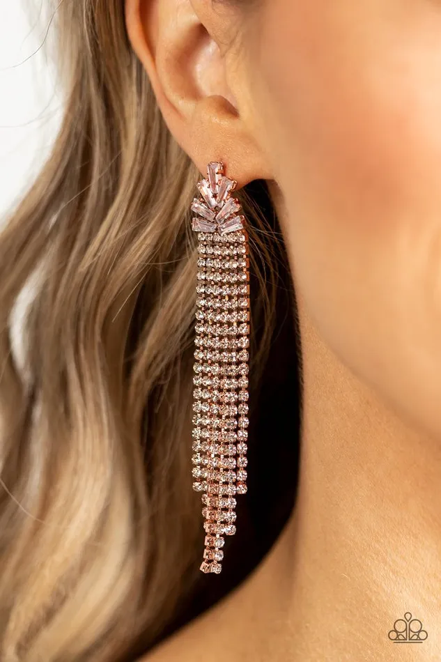 Earrings Paparazzi Earring Overnight Sensation Copper Paparazzi Jewelry