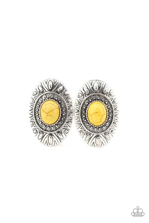 Earrings Paparazzi Earring Stone Tiki Yellow Paparazzi Jewelry