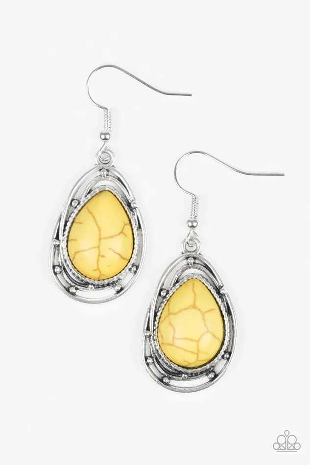 Earrings Paparazzi Jewelry Paparazzi Earring Abstract Anthropology Yellow