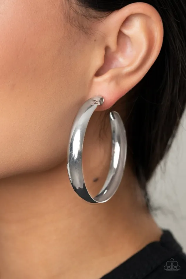 Earrings Paparazzi Jewelry Paparazzi Earring BEVEL In It Silver