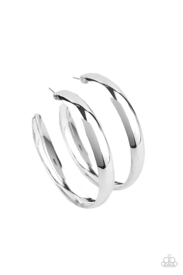 Earrings Paparazzi Jewelry Paparazzi Earring BEVEL In It Silver Earrings Paparazzi Jewelry Paparazzi Earring BEVEL In It Silver