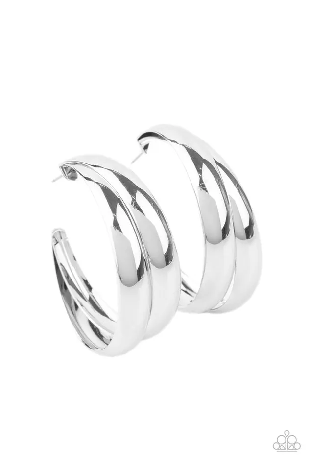 Earrings Paparazzi Jewelry Paparazzi Earring Colossal Curves Silver Earrings Paparazzi Jewelry Paparazzi Earring Colossal Curves Silver