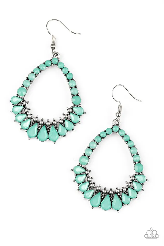 Earrings Paparazzi Jewelry Paparazzi Earring Crystal Waters Green