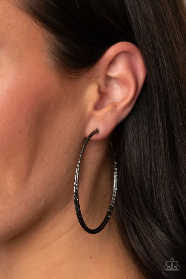 Earrings Paparazzi Jewelry Paparazzi Earring Curved Couture Black