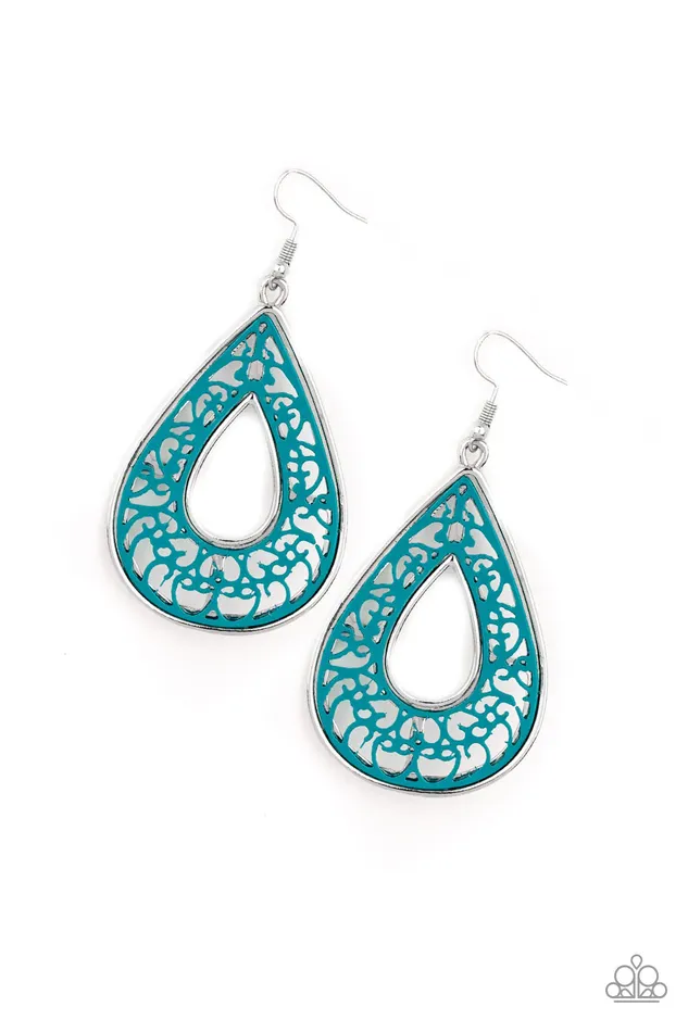 Earrings Paparazzi Jewelry Paparazzi Earring Drop Anchor Blue