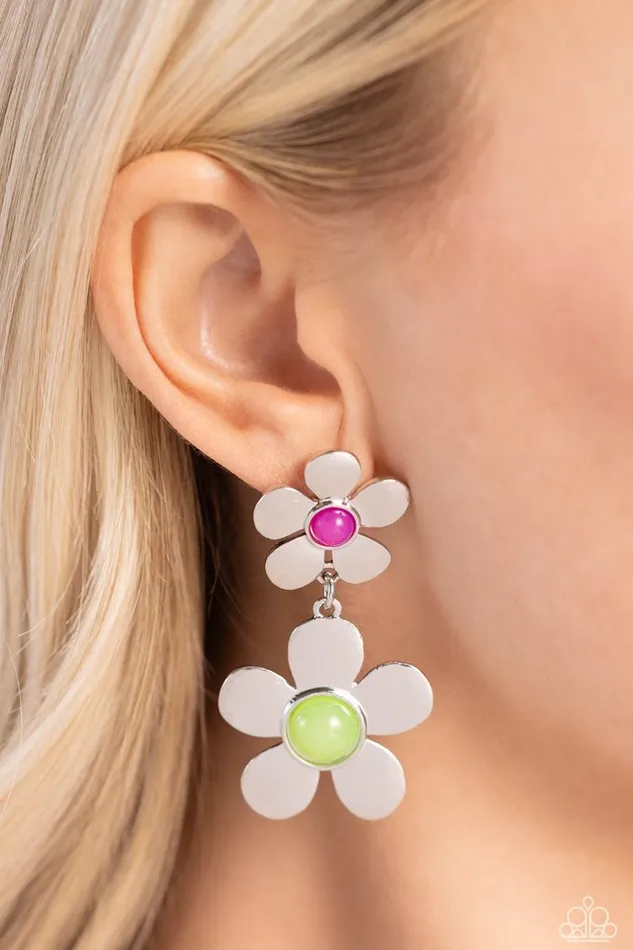 Earrings Paparazzi Jewelry Paparazzi Earring Fashionable Florals Green
