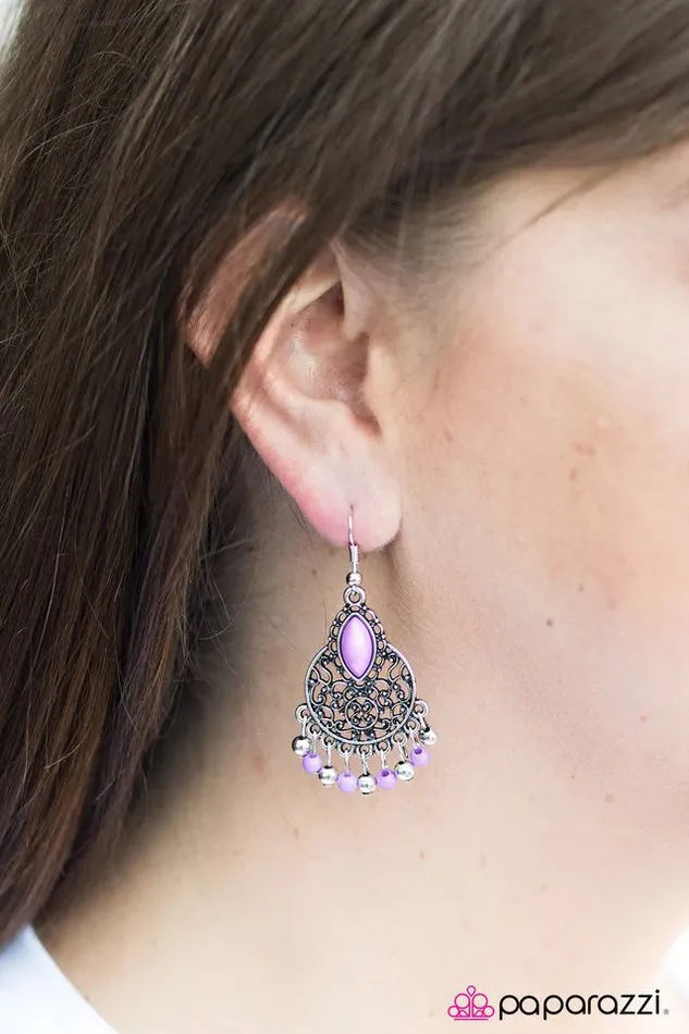 Earrings Paparazzi Jewelry Paparazzi Earring Full Sail Ahead Purple
