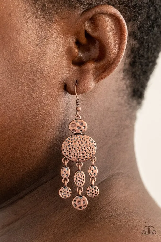 Earrings Paparazzi Jewelry Paparazzi Earring Get Your ARTIFACTS Straight Copper