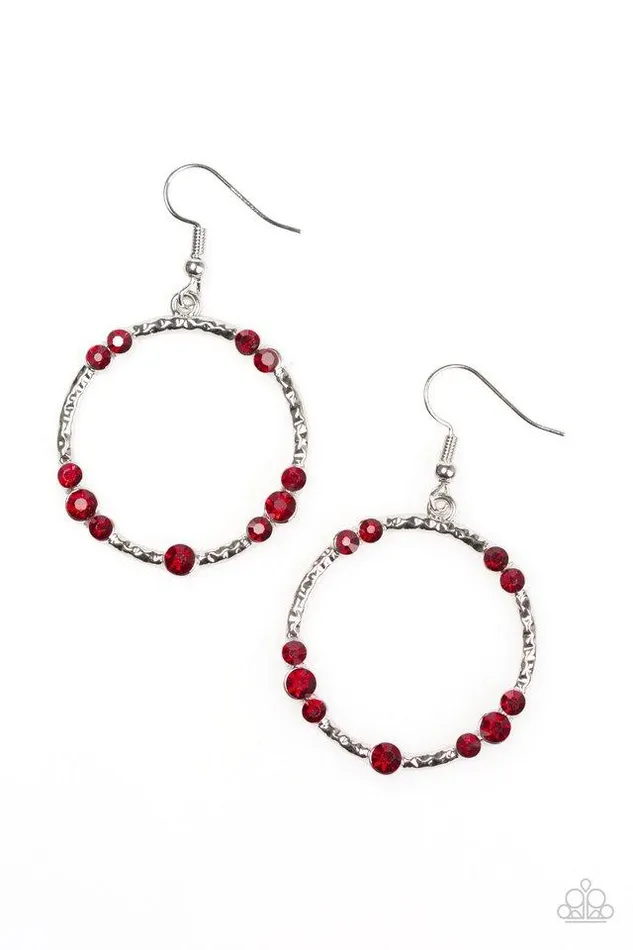 Earrings Paparazzi Jewelry Paparazzi Earring Glitter Gathering Red