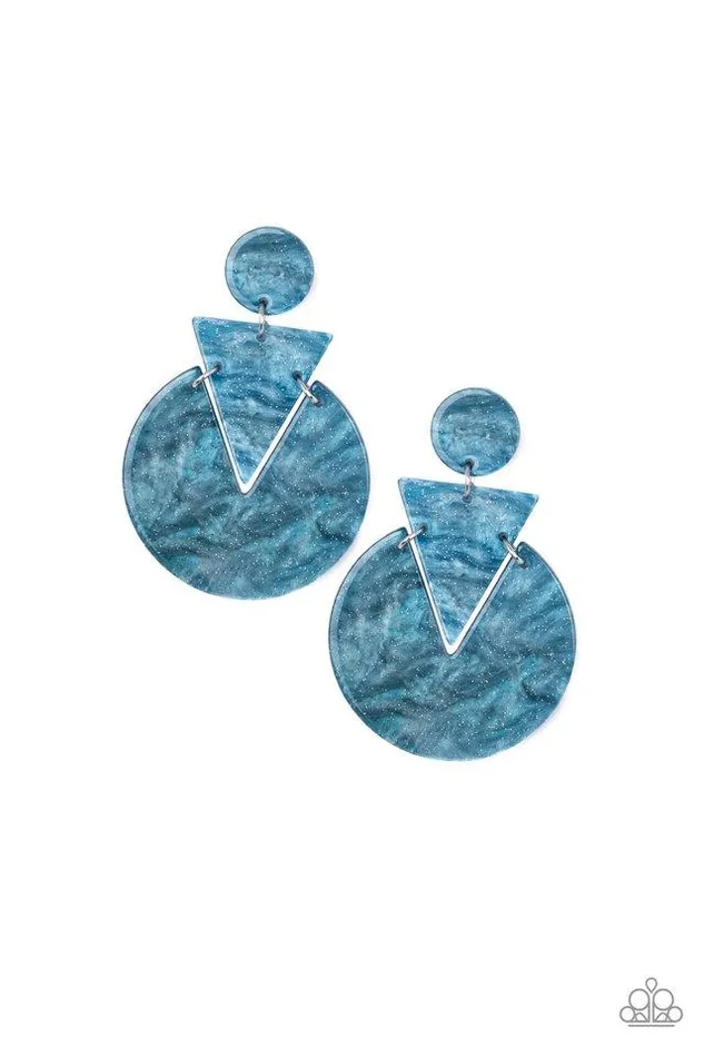 Earrings Paparazzi Jewelry Paparazzi Earring Head Under WATERCOLORS Blue