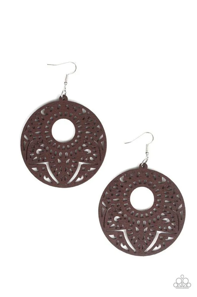 Earrings Paparazzi Jewelry Paparazzi Earring Mandala Mambo Brown