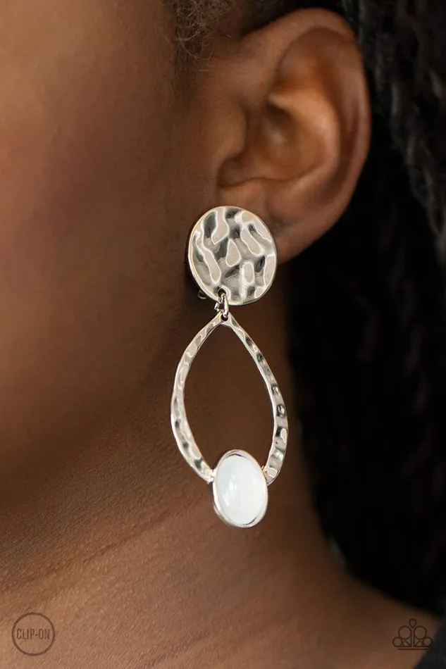 Earrings Paparazzi Jewelry Paparazzi Earring Opal Obsession White