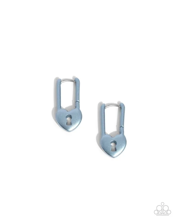Earrings Paparazzi Jewelry Paparazzi Earring Pampered Padlock Blue Earrings Paparazzi Jewelry Paparazzi Earring Pampered Padlock Blue