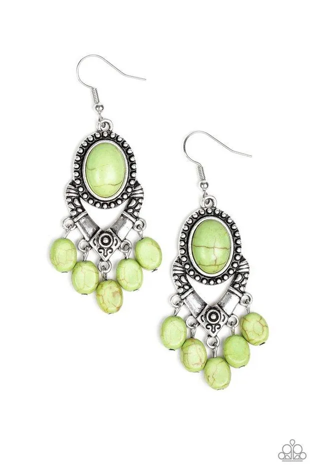 Earrings Paparazzi Jewelry Paparazzi Earring Southern Sandstone Green