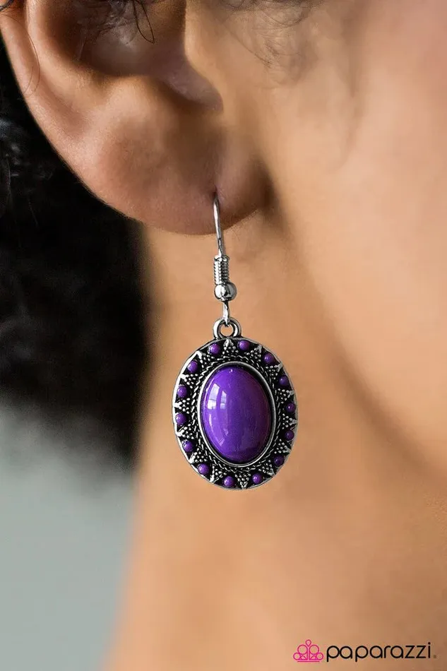 Earrings Paparazzi Jewelry Paparazzi Earring The Sun Is Up Purple
