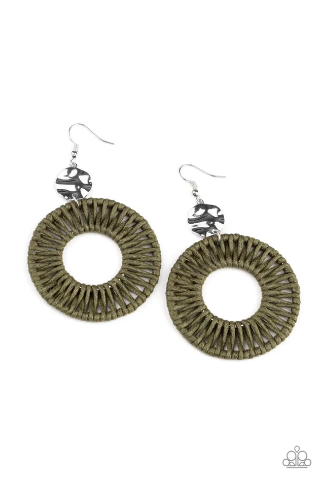 Earrings Paparazzi Jewelry Paparazzi Earring Total Basket Case Green