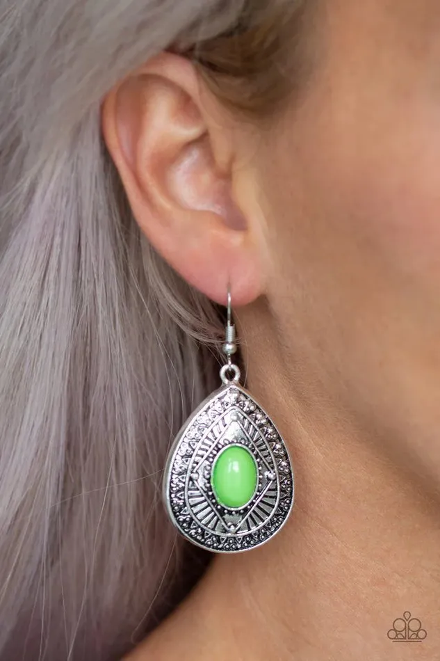 Earrings Paparazzi Jewelry Paparazzi Earring Tropical Topography Green