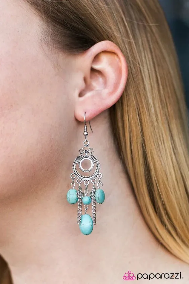 Earrings Paparazzi Jewelry Paparazzi Earring Western Chimes Blue