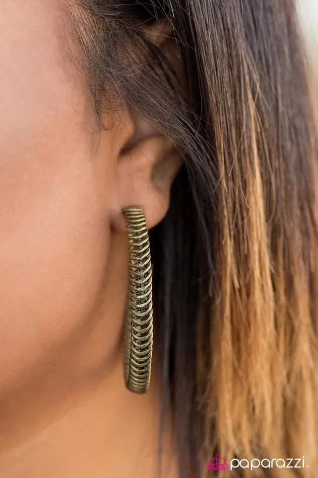 Earrings Paparazzi Jewelry Paparazzi Earring Wind It Up Brass