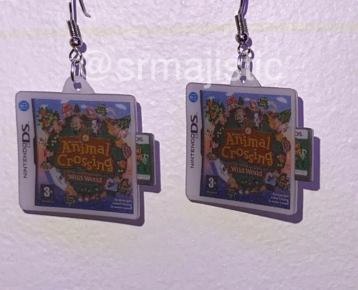 Earrings Sam Makes Things Animal Crossing Wild World Nintendo DS Game 2D detailed Handmade Earrings