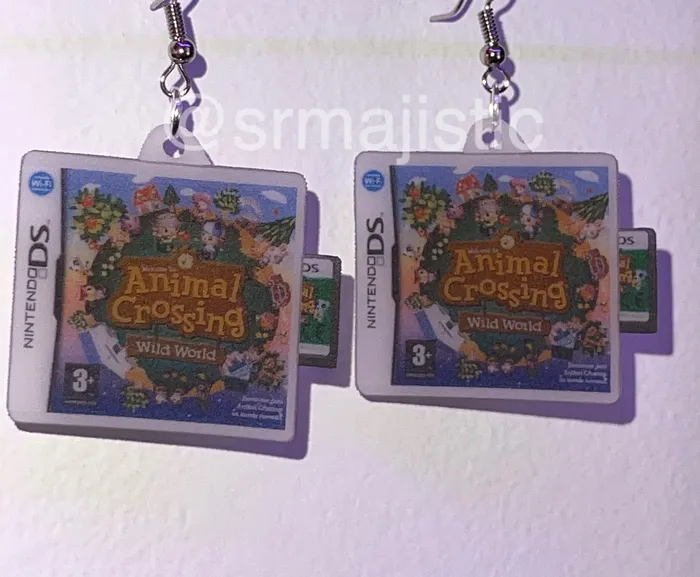 Earrings Sam Makes Things Animal Crossing Wild World Nintendo DS Game 2D detailed Handmade Earrings
