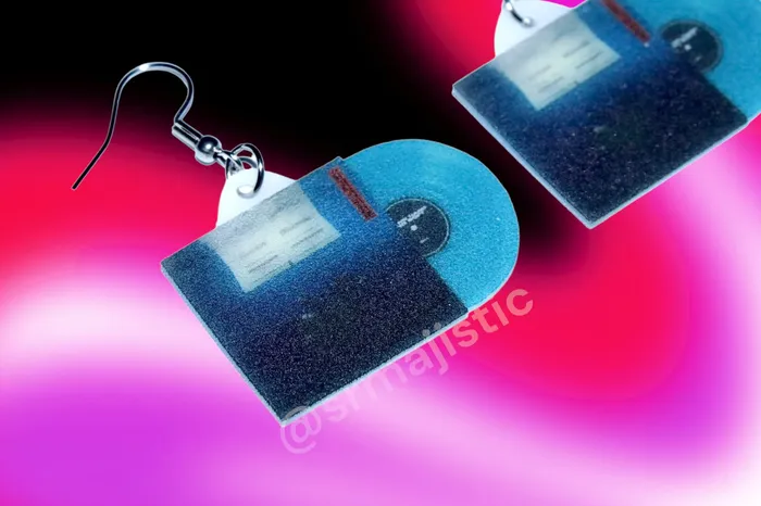 Earrings Sam Makes Things Billie Eilish Hit Me Hard and Soft Vinyl Album Handmade Earrings