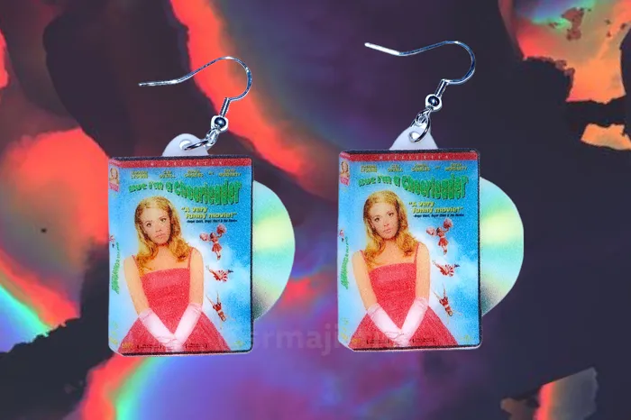 Earrings Sam Makes Things But Im a Cheerleader 1999 DVD 2D detailed Handmade Earrings Earrings Sam Makes Things But Im a Cheerleader 1999 DVD 2D detailed Handmade Earrings