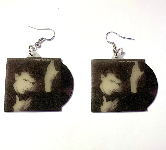 Earrings Sam Makes Things David Bowie Heroes Vinyl Album Handmade Earrings