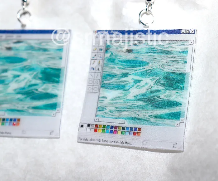 Earrings Sam Makes Things Microsoft Paint Aesthetic Vapor Wave Cute Handmade Earrings