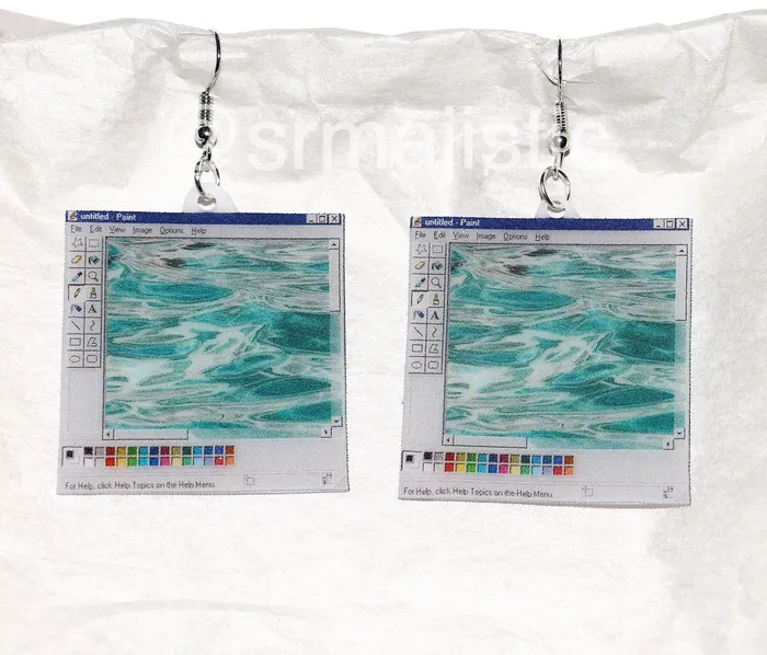 Earrings Sam Makes Things Microsoft Paint Aesthetic Vapor Wave Cute Handmade Earrings