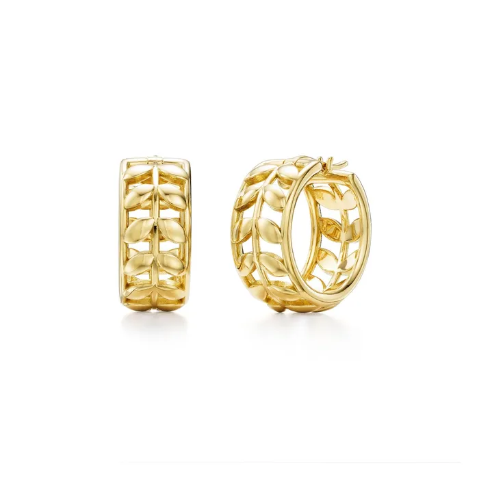 Earrings Temple St Clair Golden Vine Hoop Earrings Temple St Clair
