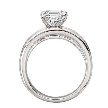 Engagement Collections Rings 14K White Gold Diamond Semimount Ring with Split Shank Engagement Collections Rings 14K White Gold Diamond Semimount Ring with Split Shank