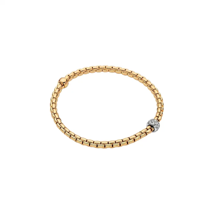 FOPE Bracelets Fope 18K Yellow Gold Eka Tiny Collection Diamond Bracelet Large Size FOPE Bracelets Fope 18K Yellow Gold Eka Tiny Collection Diamond Bracelet Large Size